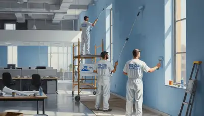 Commercial painting crew in Mountain View, CA painting a business exterior