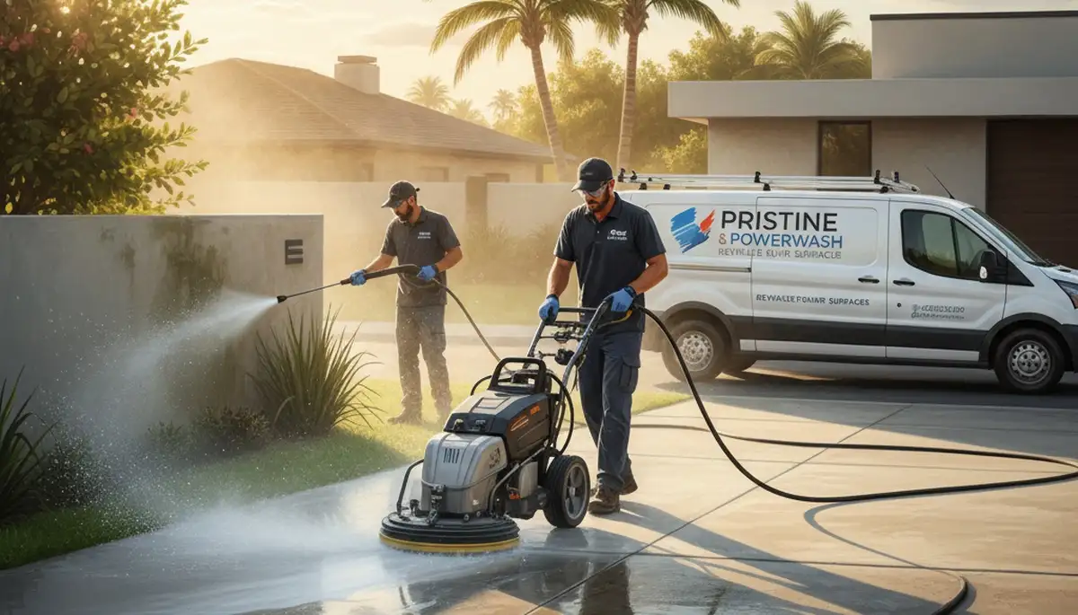 Concrete pressure cleaning in Mountain View, CA for driveways, patios, and walkways by Mountain View Paint Pros