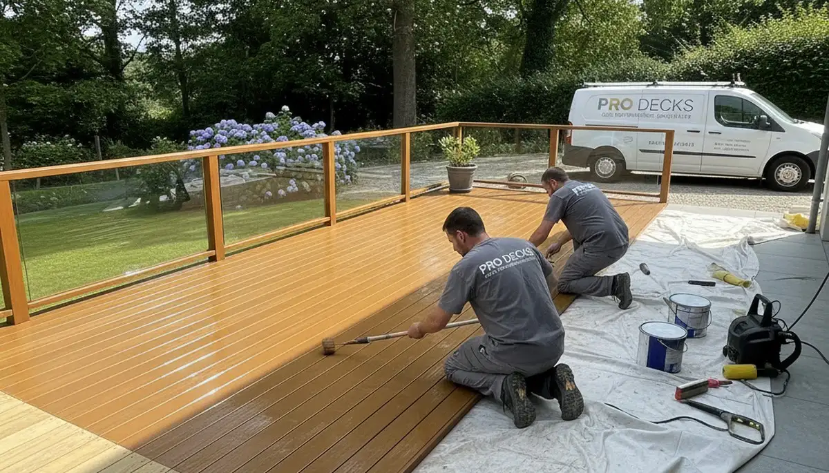 Mountain View, CA deck painting service protecting outdoor wood from sun and moisture