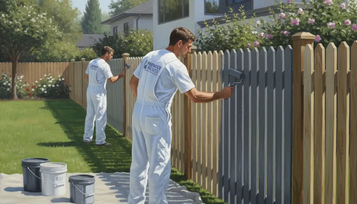 Fence painting service in Mountain View, CA protecting wood from sun, fog, and moisture