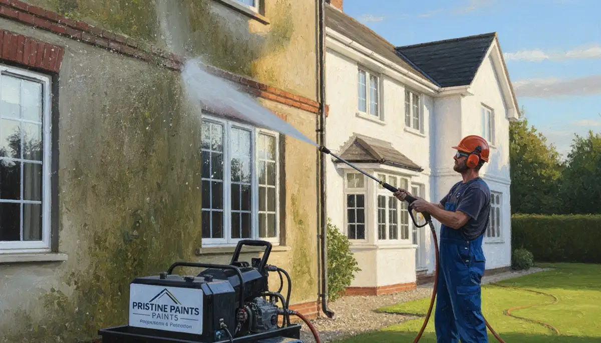 Pressure cleaning service in Mountain View, CA removing dirt and mildew from exterior surfaces